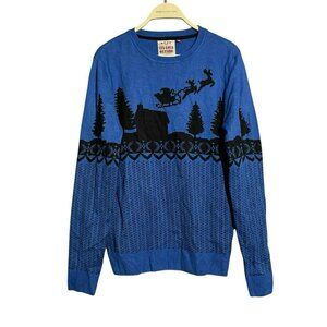 Threadbare Christmas Ugly Sweater Jumper Adult Sz M Santa Reindeer Cold Outside